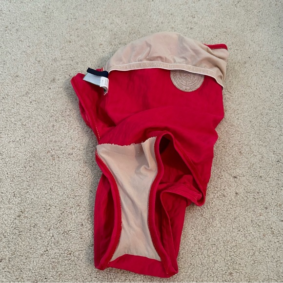 80-90s Vintage Ann Cole Collection 8 Red Low Back One Piece Swimsuit - Picture 8 of 14